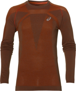 SEAMLESS LS, Dark Grey/Red Clay