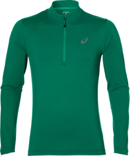 LS 1/2 ZIP JERSEY, Jungle Green Heather