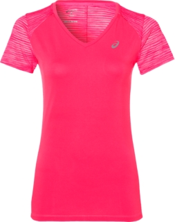 FUZEX V-NECK SS TOP, Diva Pink