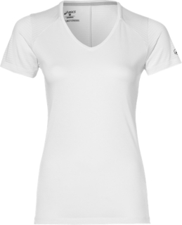FUZEX V-NECK SS TOP, Real White