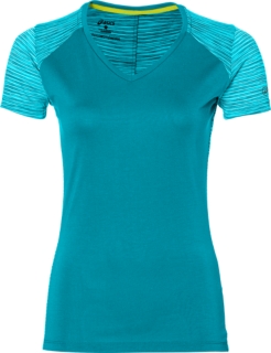 FUZEX V-NECK SS TOP, Arctic Aqua