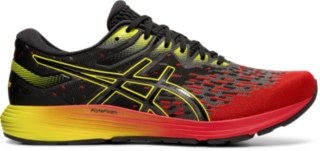 mens red asics trainers