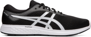 black and white running trainers