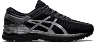 black and silver asics