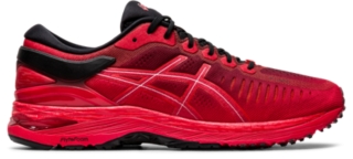 red black sports shoes
