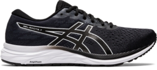 asics black and white running shoes