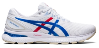 Men's GEL-NIMBUS™ 22 | WHITE/ELECTRIC BLUE | Running Shoes | ASICS
