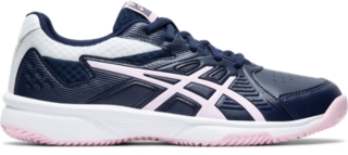 Right side view of COURT SLIDE CLAY, PEACOAT/COTTON CANDY