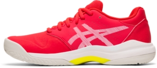 Left side view of GEL-GAME 7, LASER PINK/WHITE