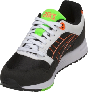 asics gel saga black shocking orange