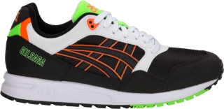 asics black and orange shoes