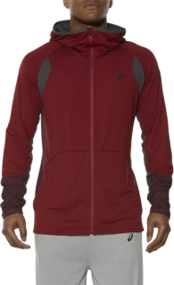 felpa asics zip cappuccio