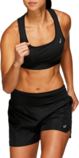 Front Top view of RUN BRA, SP PERFORMANCE BLACK
