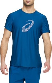 Front Top view of SPORT GPX SS TOP, MAKO BLUE/PIEDMONT GREY