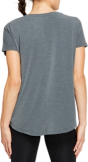 Back view of SPORT PRINT OS TEE, DARK GREY HEATHER/BRILLIANT WHITE