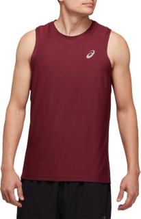 Front Top view of SPORT SINGLET, CHILI FLAKE