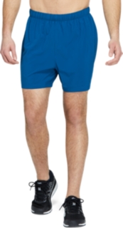 Front Top view of SPORT 5 INCH RUN SHORT, MAKO BLUE