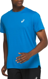 Front Top view of SILVER SS TOP, RACE BLUE