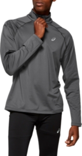 Front Top view of ICON WINTER LS 1/2 ZIP TOP, DARK GREY