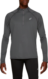 Front Top view of ICON LS 1/2 ZIP, DARK GREY/PERFORMANCE BLACK