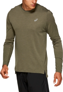 Front Top view of SEAMLESS LS, MANTLE GREEN
