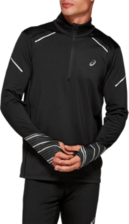 Front Top view of LITE-SHOW&trade; 2 WINTER LS 1/2 ZIP TOP, PERFORMANCE BLACK