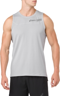 Front Top view of COOL SINGLET ST, MID GREY