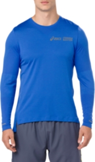Front Top view of SEAMLESS LS ST, ILLUSION BLUE