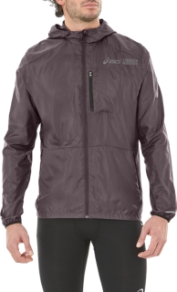 Front Top view of PACKABLE JACKET ST, DARK GREY/PERFORMANCE BLACK
