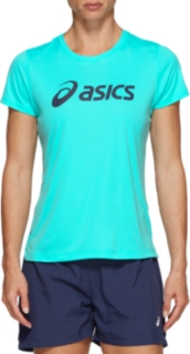 Front Top view of SILVER SS TOP GRAPHIC, ICE MINT / PEACOAT