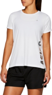 Front Top view of EMPOW-HER SS TOP, BRILLIANT WHITE