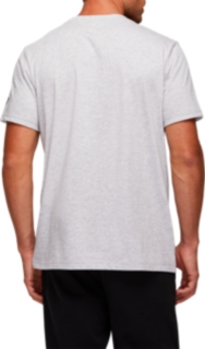Back view of RUNNING GRAPHIC TEE, MID GREY HEATHER