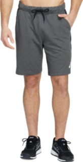 Front Top view of SPORT BIG LOGO SHORT, DARK GREY HEATHER/PERFORMANCE BLACK