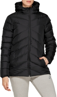 Front Top view of W DOWN JKT, PERFORMANCE BLACK