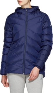 asics down hooded jacket