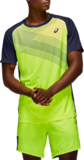 Front Top view of CLUB M GPX TEE, SAFETY YELLOW/PEACOAT