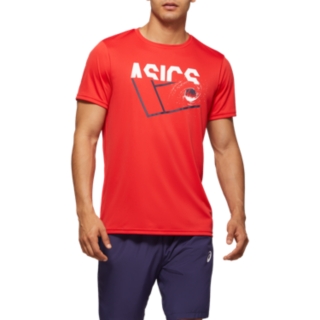 Front Top view of PRACTICE M GPX TEE, CLASSIC RED