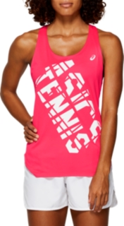 Front Top view of PRACTICE GRAPHIC TANK, LASER PINK