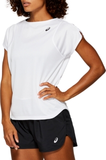 Front Top view of PRACTICE W SS TOP, BRILLIANT WHITE