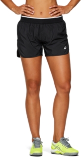 Front Top view of PRACTICE W SHORTS, PERFORMANCE BLACK