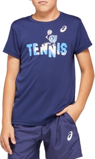 Front Top view of TENNIS B GRAPHIC T, PEACOAT