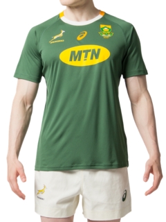 Front Top view of SB HOME SS FAN TEE M, OAK GREEN