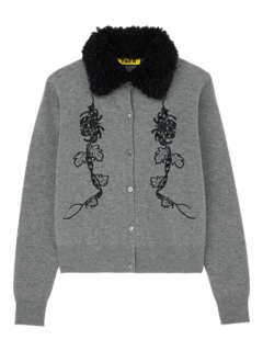 ウィアード カーディガン 虎柄 Lサイズ ブラック ウール グラッドハンド WOMEN'S KNIT CARDIGAN