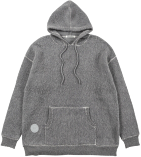 grey knit hoodie