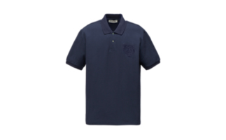 Retro Knitted Jacquard Men's Short Sleeve Polo Shirt - Black
