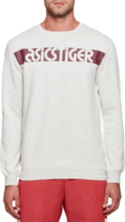 Front Top view of AHQ AT GF FT LS TOP, CREAM HEATHER