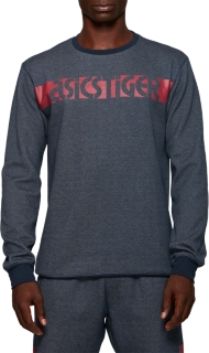 Front Top view of AHQ AT GF FT LS TOP, MIDNIGHT HEATHER