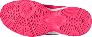 pink sneakers with silver bottom