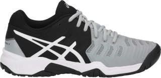 asics gel resolution 7 greyblackwhite men's shoes