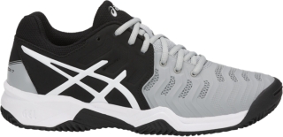 asics gel resolution 7 greyblackwhite men's shoes